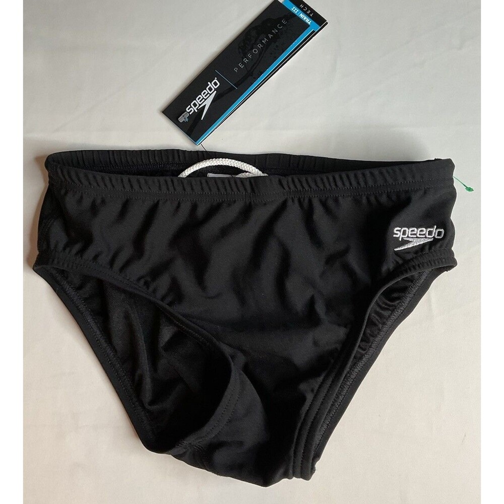 NWT Speedo Men Or Youth swim brief,Swim Wear Performance Train lll Sz 28,  Black